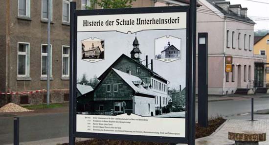 Historie der Schule Unterheinsdorf Plakat