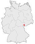 Deutschlandkarte mit rotem Punkt auf Heinsdorfergrund im Südwesten Sachsens