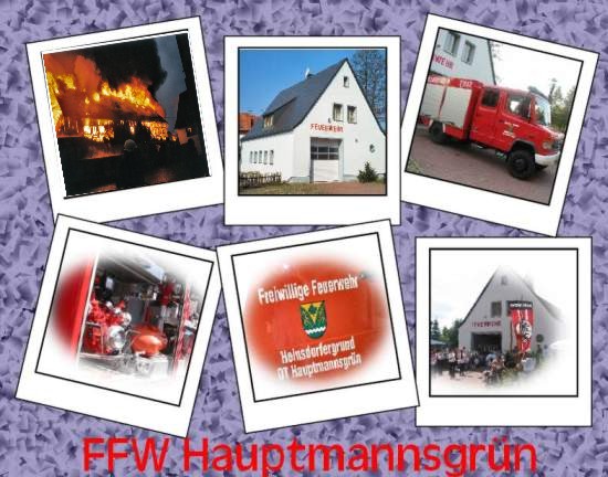 Kollage an Bildern der Feuerwehr Hauptmannsgrün