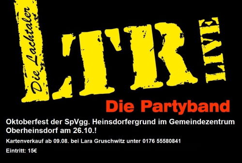Flyer der Band für das Oktoberfest. Alle Details des Bild ist im Event - klick aufs Bild öffnet Event Oktoberfest
